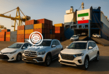 شرایط واردات خودرو برای ایرانیان خارج از کشور ؛ خودروهای وارداتی در حال ترخیص از کشتی در بندر ایران